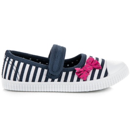 Mckeylor velcro sneakers hvid marine blå