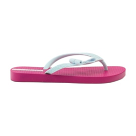 Glitter flip-flops med Ipanema sløjfe lyserød grå