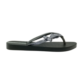 Glitter flip-flops med Ipanema sløjfe grå sort