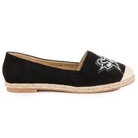 Sweet Shoes Sorte ruskind espadriller