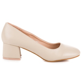 Renda Beige pumps med lave hæle