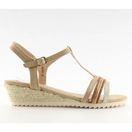 Beige espadrilles arena-sandaler til kvinder