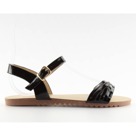 Sandaler med skinnende sorte striber