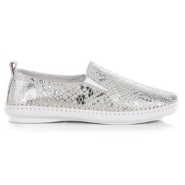 Læder Sneakers Slip On VINCEZA grå