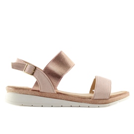 Pink damesandaler A-04 champagne lyserød