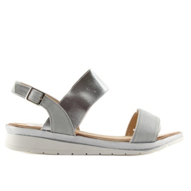 Sølv damesandaler A-04 sølv grå