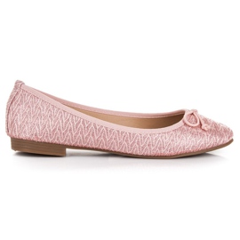 Renda Pink stof ballerinaer lyserød