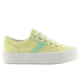 Gule K1831401 Amarillo højsålede sneakers