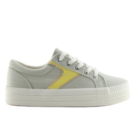 Grå sneakers på høj sål K1831401 Gris