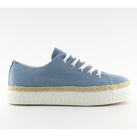 Blå K1831602 Jeans højsålede sneakers