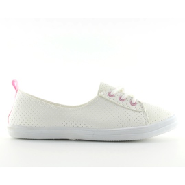 Hvide sneakers til kvinder L1832401 rosa lyserød