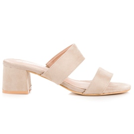 Renda Beige ruskind hjemmesko