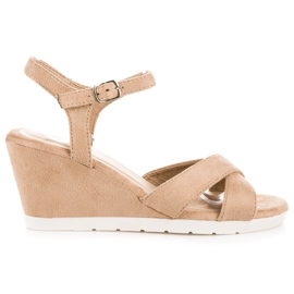 Beige vinceza sandaler med kile