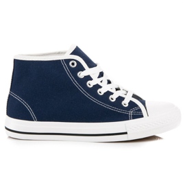 Marineblå sneakers over anklen