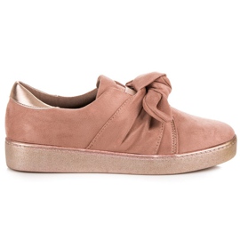 Bestelle Slip-on sneakers med sløjfe lyserød