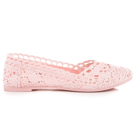 Seastar Pink ballerinaer med blonder lyserød