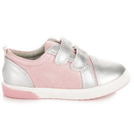 Velcro sneakers af VINCEZA lyserød grå