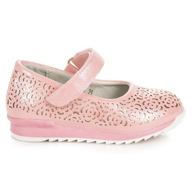 Vinceza Pink velcro balletpumper lyserød