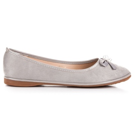 Ideal Shoes Elegante ruskindsballerinaer grå