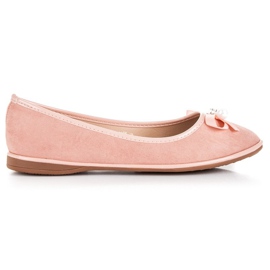 Ideal Shoes Elegante ruskindsballerinaer lyserød