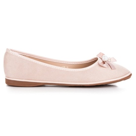Ideal Shoes Elegante ruskindsballerinaer brun