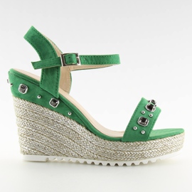 Grønne Espadriller på kiler, grøn TS-2730 Grøn