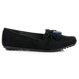Sorte ruskind loafers
