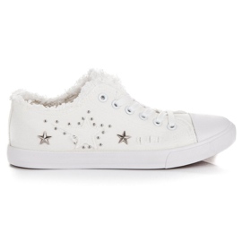 Sneakers i hvidt stof