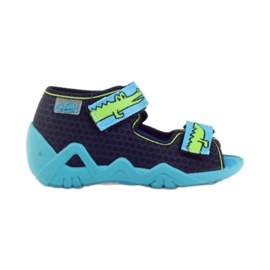 Befado børnesko tøfler sandaler 250p068 marine blå blå grøn
