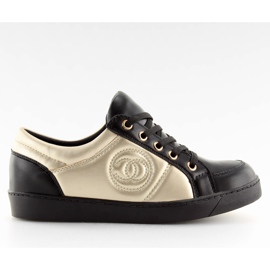 Chanelki sneakers Y612 Sort sort og guld