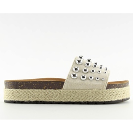 Hjemmesko espadriller med beige S03 nitter