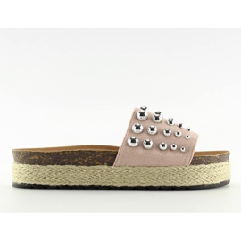 Hjemmesko espadriller med pink nitter S03 pink lyserød