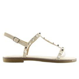 Sandaler med nitter beige S-375 Beige
