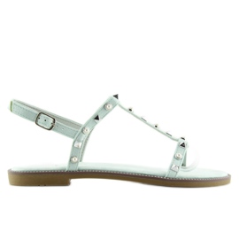 Sandaler med mint nitter S-375 Grøn