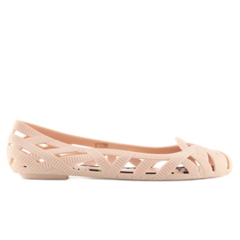 Beige Meliski gennembrudte ballerinaer KM127