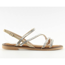 Sandaler med beige cubic zirconia FM814 abrikos