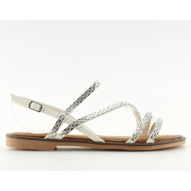 Sandaler med hvide cubic zirconias FM814 hvid