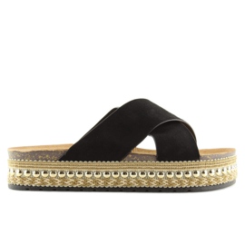 H55 sorte espadrilles hjemmesko