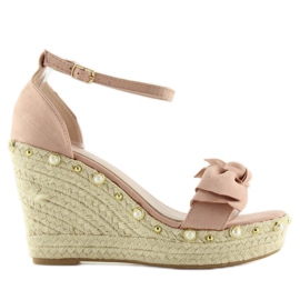 Sandaler, espadriller på lyserøde kiler L2668