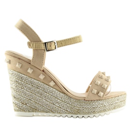 Espadriller på en beige kile TS-16 Beige