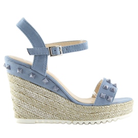 Blå espadriller på kiler, blå TS-16 Blå