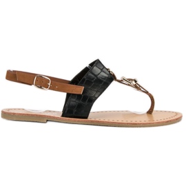 Comer Stilfulde flip-flops sandaler brun sort