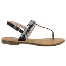 Small Swan Sorte sandaler med flip-flops
