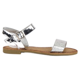 Comer Elegante sølv sandaler grå