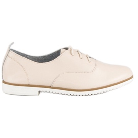 Lys beige lædersko fra MAZARO