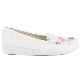 Tullo Hvide mokkasiner med blomster