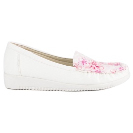 Tullo Hvide mokkasiner med blomster