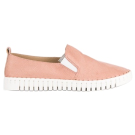 Tullo Pink Suede Slipons lyserød