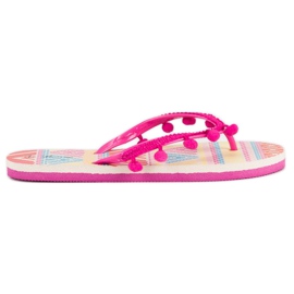 Ax Boxing Flip-flops med pomponer lyserød
