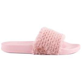 Erynn Pink flip-flops med pels lyserød